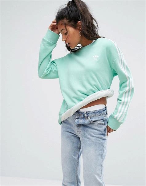 adidas originals mint three stripe sweatshirt